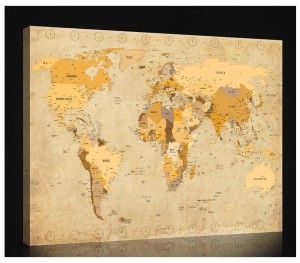 Mapa świata obraz na ścianę obrazy płótno 100x75
