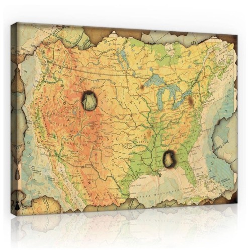 Mapa świata obraz na ścianę obrazy płótno 100x75